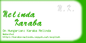 melinda karaba business card